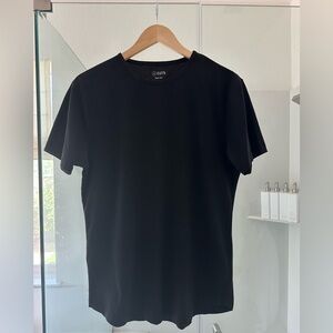 Cuts Black Crew Neck Men's Shirt